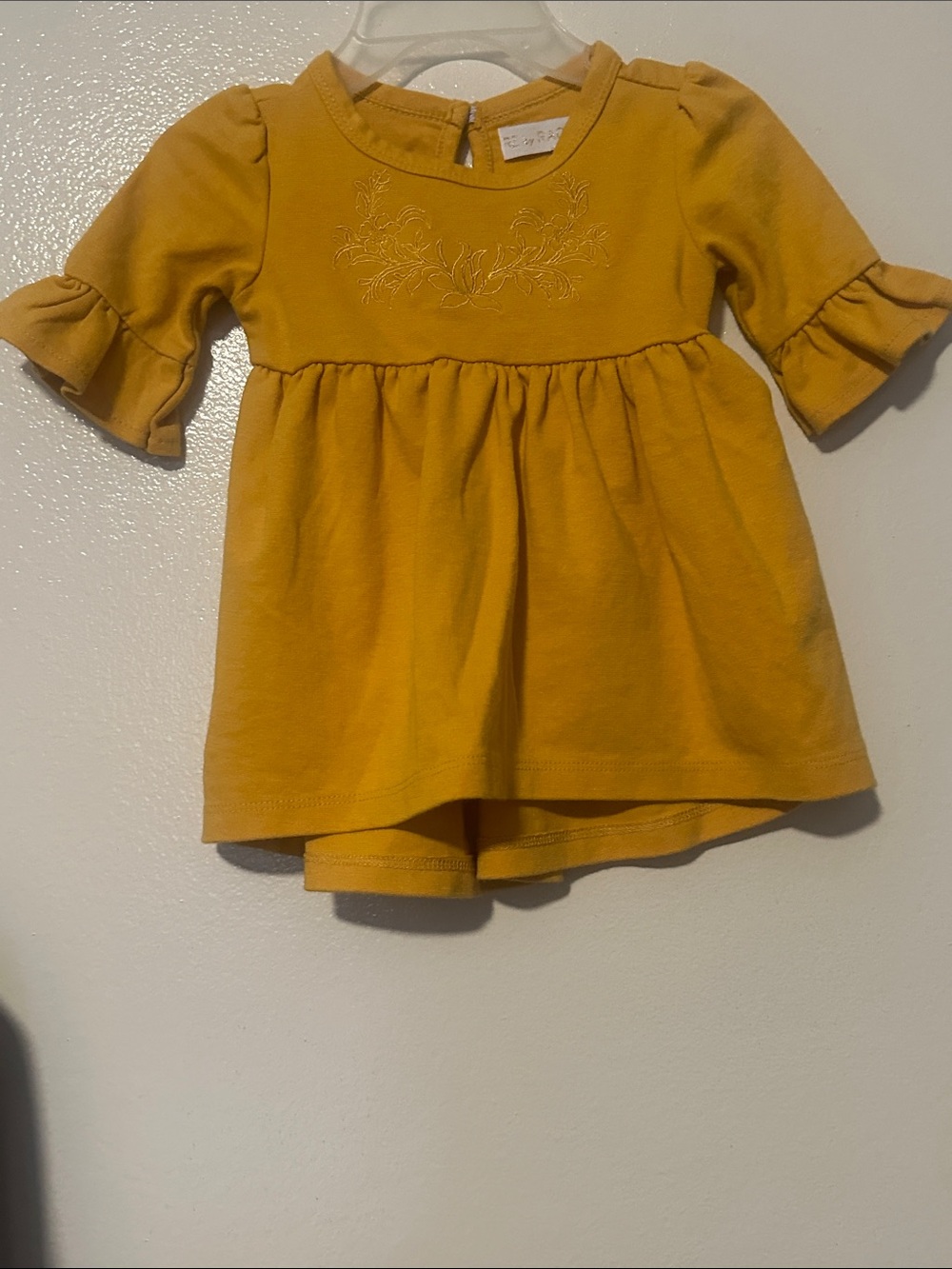 Rachel Zoe Mustard Ruffle-Sleeve Girls' Dress